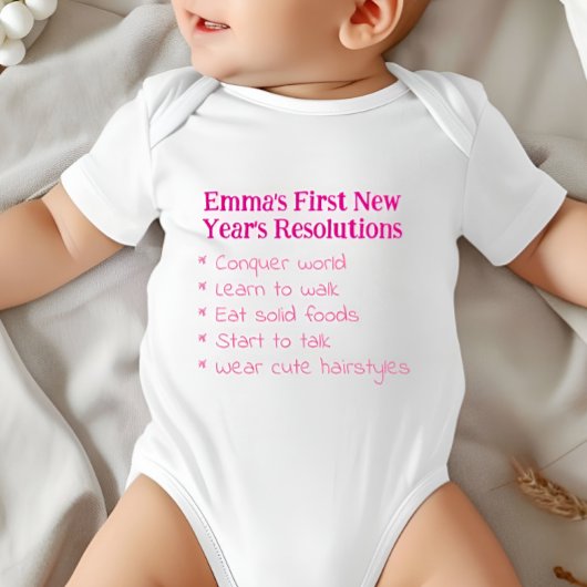 My First New Year's Resolutions, Girl, Funny    Romper