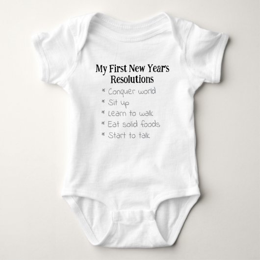My First New Year's Resolutions, Unisex, Funny Romper (Voorkant)