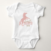 My First Rodeo Baby Body – Roze Western 1ste Geboo Romper (Voorkant)