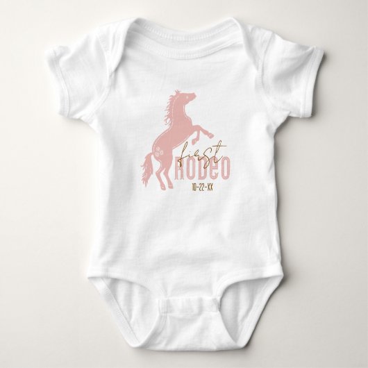 My First Rodeo Baby Bodysuit – Roze Western 1e Ver (Voorkant)