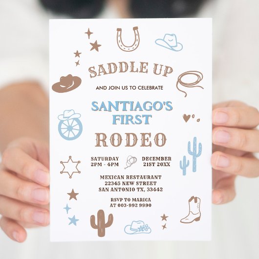 My First Rodeo Cowboy Birthday Kaart