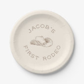 My First Rodeo Customizable Birthday Paper Plate Papieren Bordje (Voorkant)