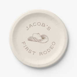 My First Rodeo Customizable Birthday Paper Plate Papieren Bordje