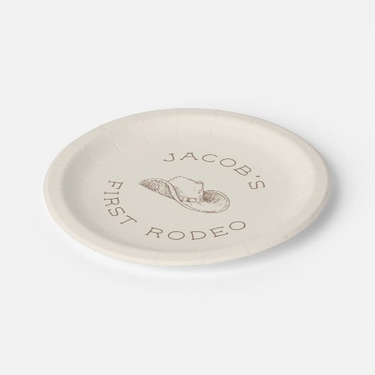 My First Rodeo Customizable Birthday Paper Plate Papieren Bordje (Gekanteld)
