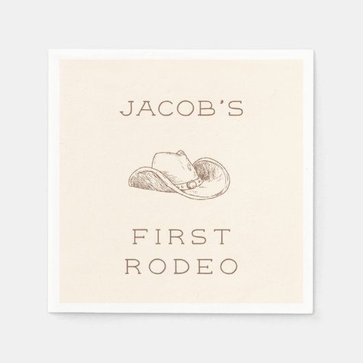 My First Rodeo Customizable Neural Party Napkin Servet (Voorkant)
