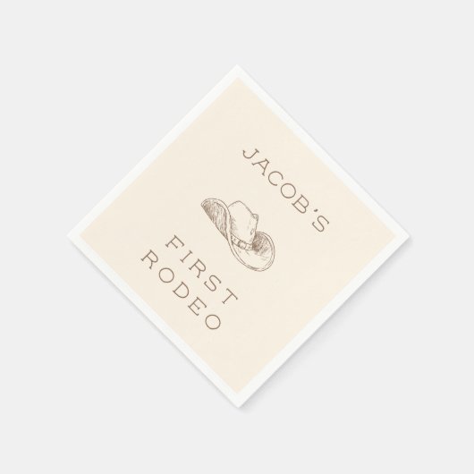 My First Rodeo Customizable Neural Party Napkin Servet (Hoek)
