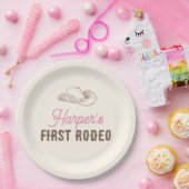 My First Rodeo Personalized Pink Cowgirl Birthday Papieren Bordje (Feest)