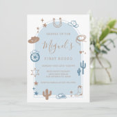 My First Rodeo Southern Wild West Cowboy Birthday  Kaart (Staand voorkant)