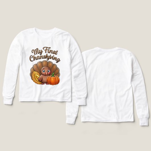 My First Thanksgiving Turkey Tee (Voorkant /achterkant)