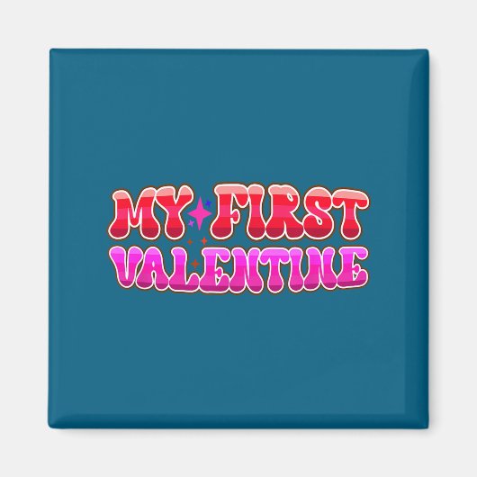 My First Valentine Heart Stars Fun Celebration  Magneet (Voorkant)