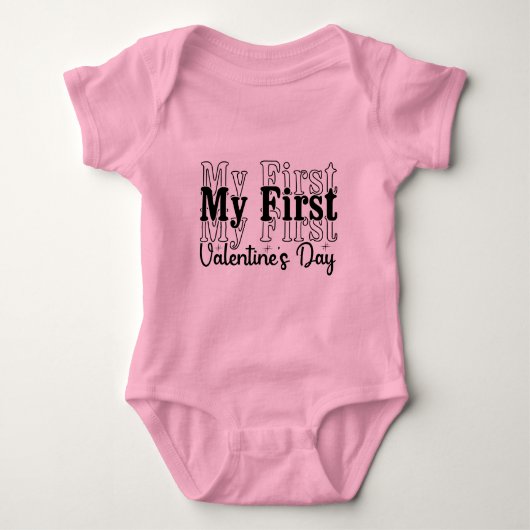 My First Valentine’s Day – Cute Baby, Newborns Romper (Voorkant)