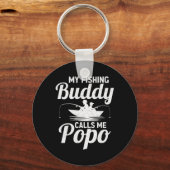My Fishing Buddies Calls Me Popo Father's Day Fish Sleutelhanger (Voorkant)