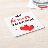 My Forever Valentijn Black Kartonnen Onderzetters (Schuin)