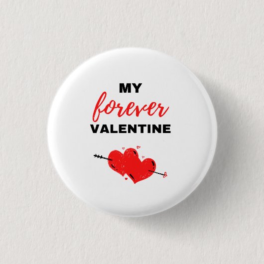 My Forever Valentijn Black Ronde Button 3,2 Cm (Voorkant)