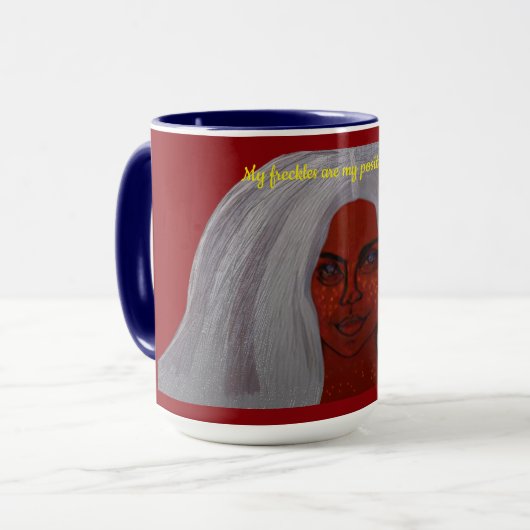 My Freckles Are My Positivity Symbol Mok (Voorkant links)