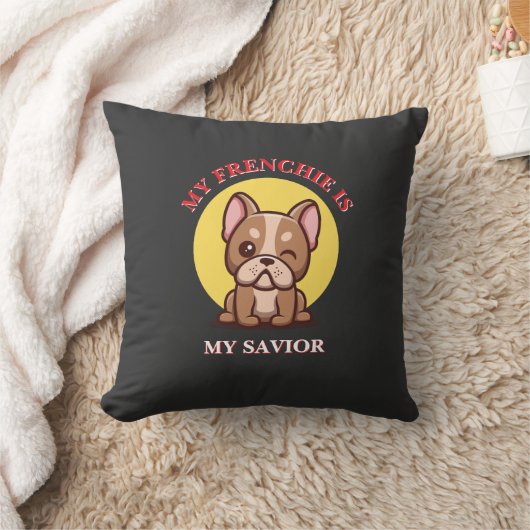 My Frenchie Is My Savior cute French Bulldog Meme Kussen (Deken)
