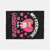 My Frenchie Is My Valentine Valentines Day French Fleece Deken (Voorkant (Horizontaal))