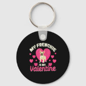 My Frenchie Is My Valentine Valentines Day French Sleutelhanger (Voorkant)