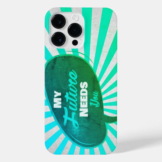 My Future Needs You - Funky Blue Edition iPhone Hoesje (Achterkant)
