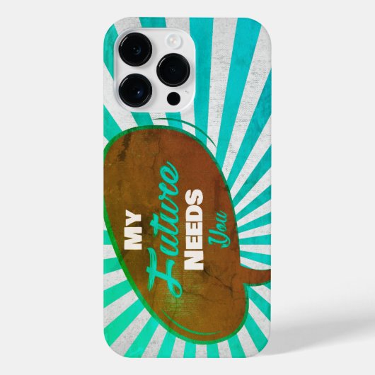 My Future Needs You - Retro Blue Edition iPhone Hoesje (Achterkant)