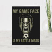 My Game Face Is My Byttle Mask Soccer Fan Camo Gra Kaart (Voorkant)