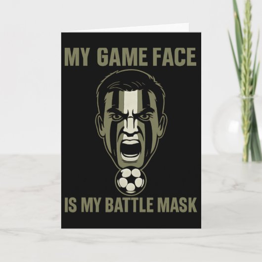 My Game Face Is My Byttle Mask Soccer Fan Camo Gra Kaart (Voorkant)