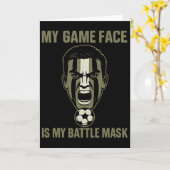 My Game Face Is My Byttle Mask Soccer Fan Camo Gra Kaart (Gele Bloem)