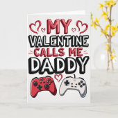 My Gamer Daddy Valentine Card Kaart (Gele Bloem)