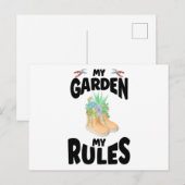 My Garden My Rules Rubber Boots Garden Briefkaart (Voorkant / Achterkant)