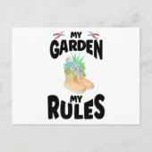 My Garden My Rules Rubber Boots Garden Briefkaart (Voorkant)