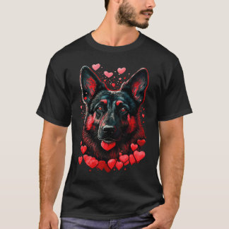 my german shepherd is my valentine hearts edition t-shirt