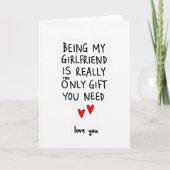 My Girlfriend Is The Gift Card Kaart (Voorkant)