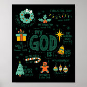 My God Is Christmas Jesus Is The Reason Faith Chri Poster (Voorkant)