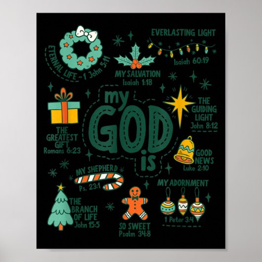My God Is Christmas Jesus Is The Reason Faith Chri Poster (Voorkant)