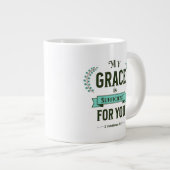 My Grace is Sufficient Scripture Teal Grote Koffiekop (Voorkant rechts)