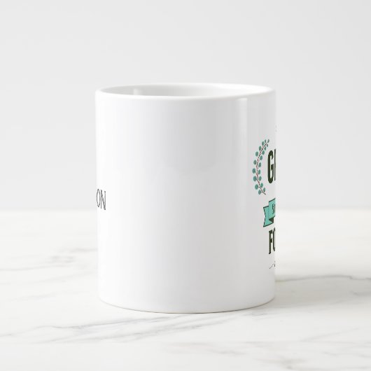 My Grace is Sufficient Scripture Teal Grote Koffiekop (Voorkant)