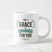 My Grace is Sufficient Scripture Teal Grote Koffiekop (Rechts)