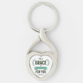 My Grace is Sufficient Scripture Teal Sleutelhanger (Voorkant)