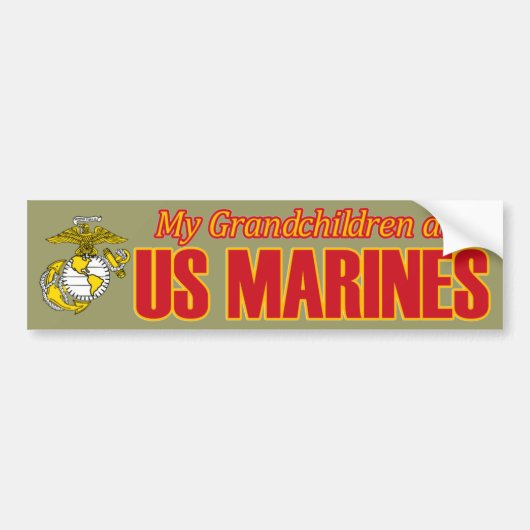 My Grandchildren are Marines Bumpersticker (Voorkant)