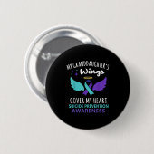 My Granddaughters Wings Cover Heart Suicide Awaren Ronde Button 5,7 Cm (Voorkant /achterkant)