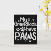 My Grandkids Have Paws Funny Dog Cat Grandma Grand Kaart (Gele Bloem)