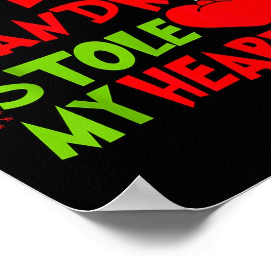 My Grandkids Stole My Heart Christmas Holiday Gran Poster (Hoek)