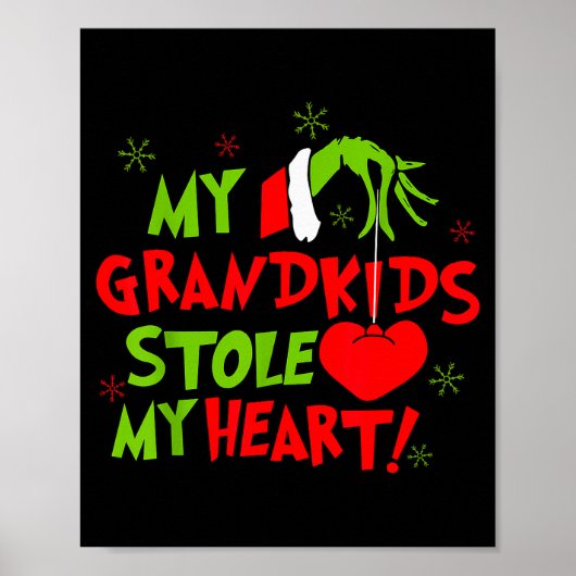 My Grandkids Stole My Heart Christmas Holiday Gran Poster (Voorkant)