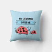 My Grandma loves me ladybugs blue baby Kussen (Achterkant)
