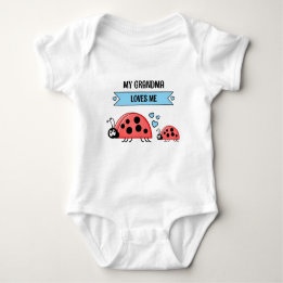 My Grandma loves me ladybugs blue Romper