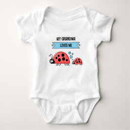 My Grandma loves me ladybugs blue Romper