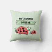My Grandma loves me ladybugs green baby Kussen (Achterkant)