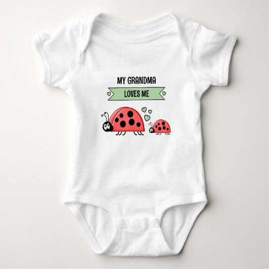 My Grandma loves me ladybugs green Romper (Voorkant)