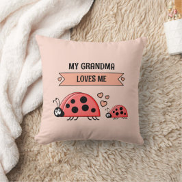 My Grandma loves me ladybugs peach baby Kussen