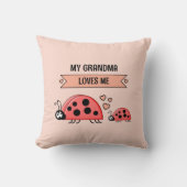 My Grandma loves me ladybugs peach baby Kussen (Voorkant)